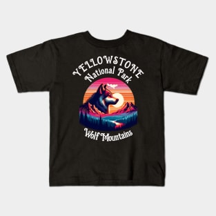 Majestic Wolf Roaming at Sunset Kids T-Shirt